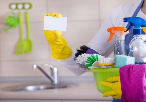 Cleaner maintaining a modern apartment in Elephant and Castle