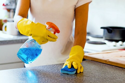 Local cleaners carrying out a deep clean in Elephant and Castle