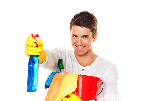 Local cleaners handling move-out cleaning in a high-rise Elephant and Castle building